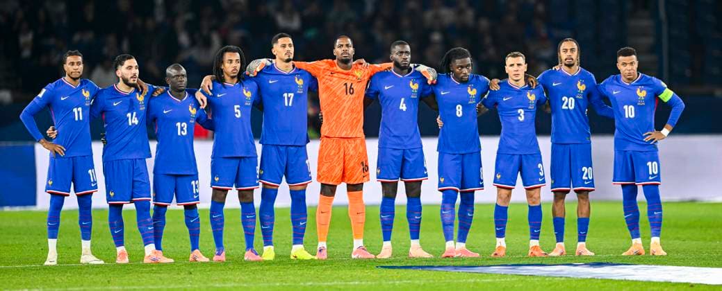 France Ukraine Kylian Mbappe N Golo Kante Jules Kounde William Saliba Mike Maignan Lucas Digne and Dayot Upamecano during the FIFA World Cup, WM, Weltmeisterschaft, Fussball 2026, Qualifiers, Group D football match between France and Ukraine on November 13, 2025 at Parc des Princes stadium in Paris, France. Photo by Victor Joly ABACAPRESS.COM Paris France  Copyright: xJolyxVictor ABACAx