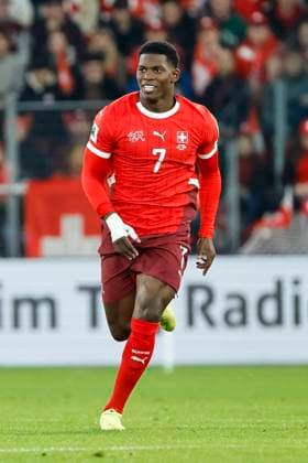 Breel Embolo (Schweiz, 07) , Schweiz, FIFA, WM-Qualifikation Europa, (Gruppe B), Schweiz vs. Schweden, 15.11.2025, Stade de Geneve, Genf, Schweiz Genf Stade de Geneve Kanton Genf Schweiz *** Breel Embolo Switzerland, 07 , Switzerland, FIFA, World Cup Qualification Europe, Group B , Switzerland vs Sweden, 15 11 2025, Stade de Geneve, Geneva, Switzerland Geneva Stade de Geneve Canton of Geneva Switzerland Copyright: xGrantxHubbsx