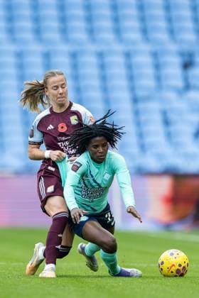 Aston Villa Women v London City Lionnesses Women s Super League 16 11 2025. London City Lionesses defender Rofiat Imuran (25) fouled during the Women s Super League match between Aston Villa Women and London City Lionnesses at Villa Park, Birmingham, England on 16 November 2025. Editorial use only DataCo restrictions apply See www.football-dataco.com , Copyright: xManjitxNarotrax PSI-23214-0023