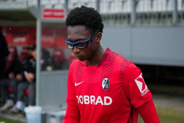 Germany, Football, Regionalliga Südwest, Season 2025 2026, Matchday 17 SC Freiburg II vs 1 FSV Mainz 05 II Dreisamstadion Freiburg Bismark Adomah SC Freiburg II, 41 Freiburg Dreisamstadion Baden Württemberg Germany Copyright: xFINLEYxMÖRCHx