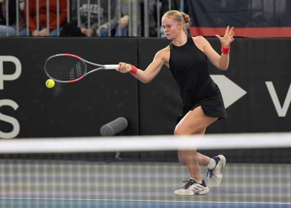 Billie Jean King Cup 2025 Play Offs, TC Ismaning, Munich, Germany, Team Belgium, Jeline Vandromme BEL Tennis Billie Jean King Cup 2025 ITF Billie Jean King Cup TC Ismaning Ismaning Bavaria Germany November 16, 2025 Copyright: xJuergenxHasenkopfx