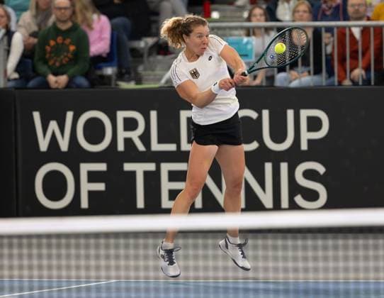 Billie Jean King Cup 2025 Play Offs, TC Ismaning, Munich, Germany, Team Germany, Anna Lena Friedsam Tennis Billie Jean King Cup 2025 ITF Billie Jean King Cup TC Ismaning Ismaning Bavaria Germany November 16, 2025 Copyright: xJuergenxHasenkopfx