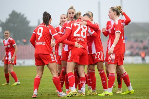 Soccer, DFB Pokal Women, 20251116, FC Ingolstadt 04 FC Bayern München In the picture Bayern goal celebration cheers goal 0 1 Ingolstadt ESV Stadion Bayern Germany Copyright: Passion2Press MarkusxFischerx
