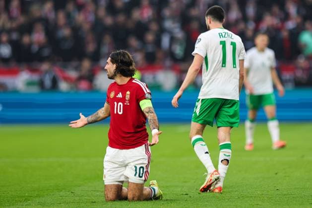 2026 FIFA World Cup, WM, Weltmeisterschaft, Fussball Qualifier Group F, Puskas ArÃ Dominik Szoboszlai reacts after a foul by Ireland™s Finn Azaz 16 11 2025  Copyright: x INPHO RyanxByrnex RB1_1404