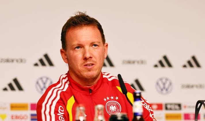 Germany Slovakia press conference Leipzig, 16 11 2025, Matchday 1, Red Bull Arena, Press conference for the World Cup qualification BR Germany vs Slovakia on 17 11 2025 , In the picture DFB national coach Julian Nagelsmann Germany , Picture Point