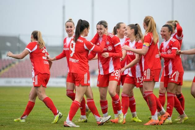 Soccer, DFB Pokal Women, 20251116, FC Ingolstadt 04 FC Bayern München In the picture Bayern goal celebration cheers goal 0 1 Ingolstadt ESV Stadion Bayern Germany Copyright: Passion2Press MarkusxFischerx
