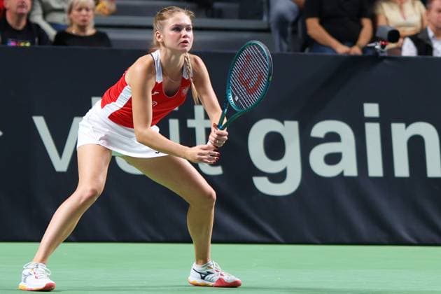GORZOW WIELKOPOLSKI 16.11.2025 BILLIE JEAN KING CUP MECZ POLSKA - RUMUNIA --- GAME POLAND - ROMANIA NZ Linda Klimovicova FOT. PIOTR KACZMAREK 400mm.pl NEWSPIX.PL --- newspix.pl 