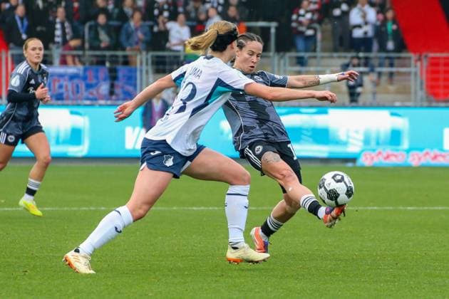 16 11 2025, xgrfx, Fußball DFB Pokal Frauen Achtelfinale , TSG Hoffenheim Eintracht Frankfurt v l Geraldine Reuteler Eintracht Frankfurt DFL DFB REGULATIONS PROHIBIT ANY USE OF PHOTOGRAPHS as IMAGE SEQUENCES and or QUASI VIDEO Dietmar Hopp Stadion