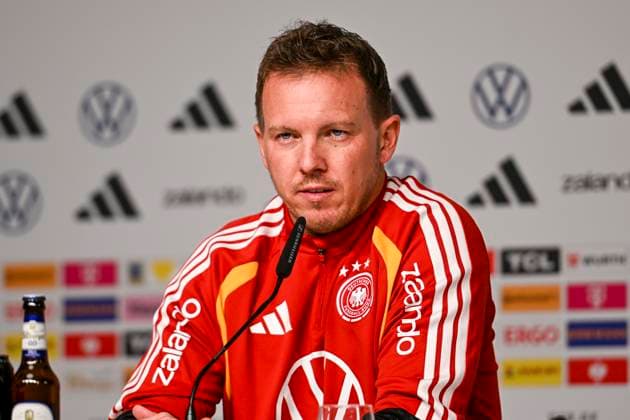 Coach Julian Nagelsmann Germany in the PK 16 11 2025 Soccer World Cup Qualification Press Conference Germany vs Slovakia, Red Bull Arena, Leipzig, Copyright: xpepphotox xHorstxMauelshagenx pep00321, pep_20251116_hm_198757