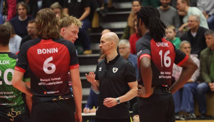 Ludwigsburg , Volleyball Bundesliga , Barock Volleys MTV Ludwigsburg vs cerebricks VOLLEY GOATS Mitteldeutschland , Coach Hasse Mattila Lubu