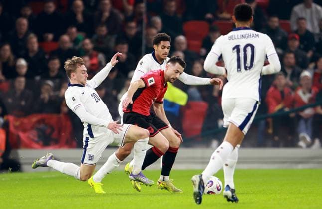 Jarrod Bowen of England. Albania v England, FIFA 2026 World Cup Qualifying, Group K, Football, Arena Kombetare, Tirana, Albania - 16 Nov 2025Tirana Arena Kombetare Albania EDITORIAL USE ONLY No use with unauthorised audio, video, data, fixture lists, club league logos or live services. Online in-match use limited to 120 images, no video emulation. No use in betting, games or single club league player publications. Copyright: xNikolaxKrstic Shutterstockx 15786244x