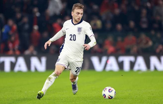 Jarrod Bowen of England. Albania v England, FIFA 2026 World Cup Qualifying, Group K, Football, Arena Kombetare, Tirana, Albania - 16 Nov 2025Tirana Arena Kombetare Albania EDITORIAL USE ONLY No use with unauthorised audio, video, data, fixture lists, club league logos or live services. Online in-match use limited to 120 images, no video emulation. No use in betting, games or single club league player publications. Copyright: xNikolaxKrstic Shutterstockx 15786244av