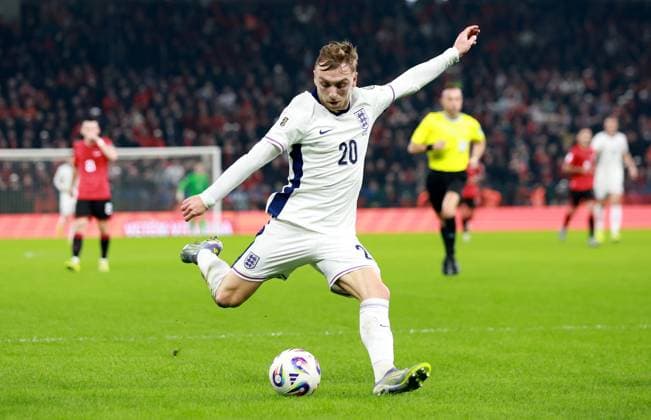 Jarrod Bowen of England. Albania v England, FIFA 2026 World Cup Qualifying, Group K, Football, Arena Kombetare, Tirana, Albania - 16 Nov 2025Tirana Arena Kombetare Albania EDITORIAL USE ONLY No use with unauthorised audio, video, data, fixture lists, club league logos or live services. Online in-match use limited to 120 images, no video emulation. No use in betting, games or single club league player publications. Copyright: xNikolaxKrstic Shutterstockx 15786244bq