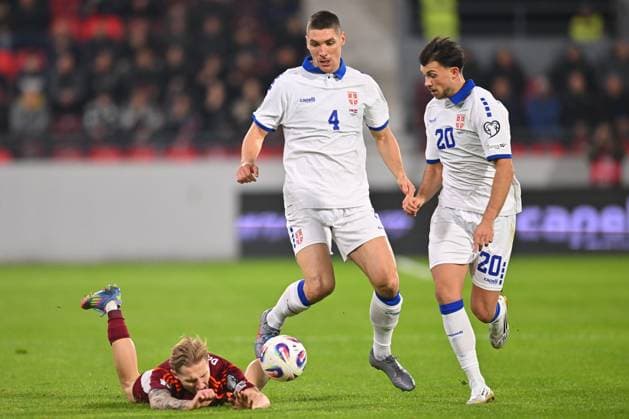 SERBIA vs LATVIA NIKOLA MILENKOVIC football Serbia vs Latvia FIFA World Cup, WM, Weltmeisterschaft, Fussball qualification match at Dubocica stadiuim , Leskovac 16.11.2025 Foto: FOOTBALL, SERBIA, LATVIA, FIFA WORLD CUP QUALIFICATIONS MATCH Leskovac Dubocica stadium Serbia Copyright: xMarkoxMetlas xMNxPressx