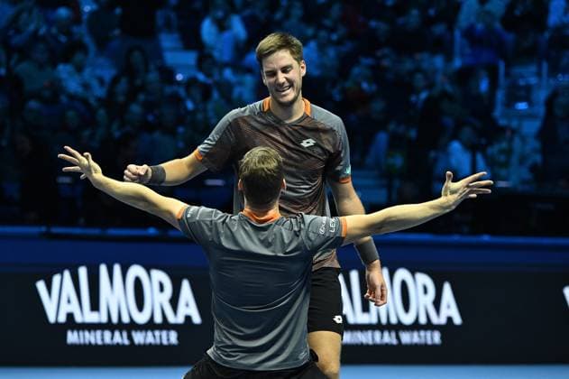Foto IPP Massimo Rana Torino 16-11-2025 Tennis ATP, Tennis Herren Finals 2025 nella foto harry heliovaara e henry patten vincono il doppio Italy Photo Press - World Copyright italy ITALY  Copyright: xR4924_italyphotopressx