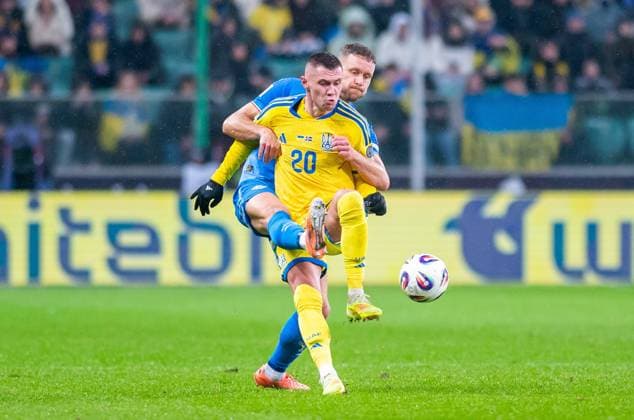 2025.11.16 Warszawa pilka nozna Kwalifikacje Mistrzostw Swiata 2026 Ukraina - Islandia N z Oleksandr Zubkov Foto Gleb Soboliev PressFocus 2025.11.16 Warszawa Football - FIFA World Cup, WM, Weltmeisterschaft, Fussball 2026 Qualifying round Ukraine - Island Oleksandr Zubkov Credit: Gleb Soboliev PressFocus NEWSPIX.PL --- newspix.pl 
