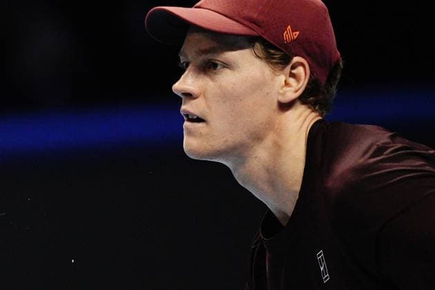 Italy s Jannik Sinner reacts during the singles final tennis match of the ATP, Tennis Herren World Tour Finals against Spain s Carlos Alcaraz at the Inalpi Arena in Turin, Italy - Sunday, Nov. 16, 2025. - Tennis  Copyright: xMarcoxAlpozzi LaPressex