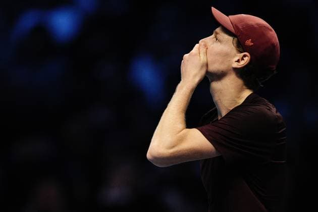Italy s Jannik Sinner reacts during the singles final tennis match of the ATP, Tennis Herren World Tour Finals against Spain s Carlos Alcaraz at the Inalpi Arena in Turin, Italy - Sunday, Nov. 16, 2025. - Tennis  Copyright: xMarcoxAlpozzi LaPressex