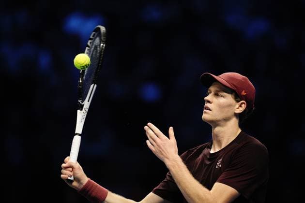 Italy s Jannik Sinner reacts during the singles final tennis match of the ATP, Tennis Herren World Tour Finals against Spain s Carlos Alcaraz at the Inalpi Arena in Turin, Italy - Sunday, Nov. 16, 2025. - Tennis  Copyright: xMarcoxAlpozzi LaPressex