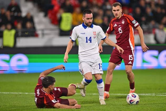 SERBIA vs LATVIA ANDRIJA ZIVKOVIC football Serbia vs Latvia FIFA World Cup, WM, Weltmeisterschaft, Fussball qualification match at Dubocica stadiuim , Leskovac 16.11.2025 Foto: FOOTBALL, SERBIA, LATVIA, FIFA WORLD CUP QUALIFICATIONS MATCH Leskovac Dubocica stadium Serbia Copyright: xMarkoxMetlas xMNxPressx