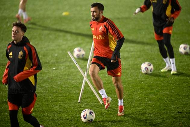 Belgium v Liechtenstein - FIFA World Cup, WM, Weltmeisterschaft, Fussball 2026 UEFA Qualifier - Media Activities 16 11 2025 ILIEGE, BELGIUM - NOVEMBER 16 : Vanhoutte Charles midfielder of Belgium pictured during a training session of the Belgian National Football team prior to the FIFA World Cup 2026 European Qualifiers match between Belgium and Liechtenstein on November 16, 2025 in Liege, Belgium, 16 11 2025 Liege Belgium  Copyright: xTomasxSiskx