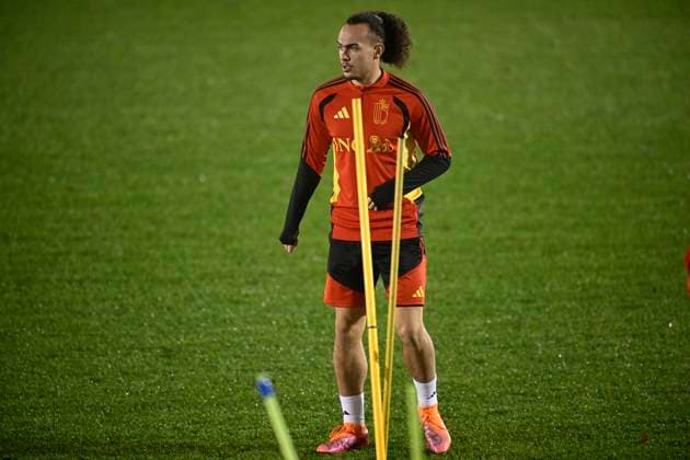 Belgium v Liechtenstein - FIFA World Cup, WM, Weltmeisterschaft, Fussball 2026 UEFA Qualifier - Media Activities 16 11 2025 ILIEGE, BELGIUM - NOVEMBER 16 : Theate Arthur defender of Belgium pictured during a training session of the Belgian National Football team prior to the FIFA World Cup 2026 European Qualifiers match between Belgium and Liechtenstein on November 16, 2025 in Liege, Belgium, 16 11 2025 Liege Belgium  Copyright: xTomasxSiskx