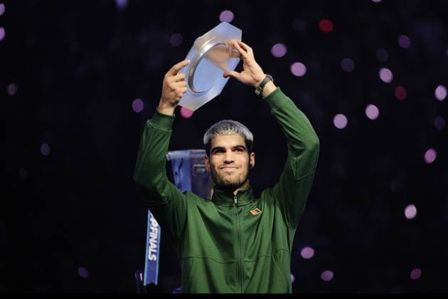 Spain s Carlos Alcaraz after the singles final tennis match of the ATP, Tennis Herren World Tour Finals against Italy s Jannik Sinner at the Inalpi Arena in Turin, Italy - Sunday, Nov. 16, 2025. - Tennis  Copyright: xMarcoxAlpozzi LaPressex