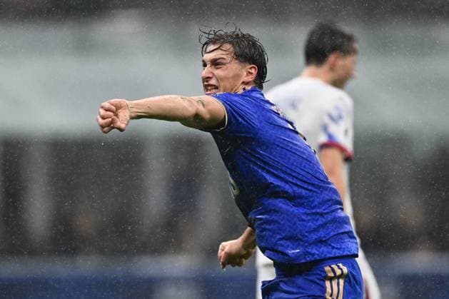 CALCIO - FIFA Mondiali - Qualifiers - Italy vs Norway Pio Esposito (ITA) celebrates after scoring the goal of 1-0 during during the FIFA 2026 World Cup Qualifying Round Matchday 10 between Italy and Norway at San Siro Stadium on November 16, 2025 in Milan, Italy. Milan Italy  Copyright: xIPAxSport ABACAx