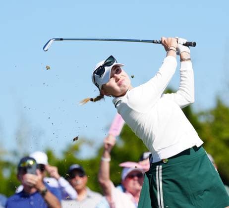 BELLEAIR, FL - NOVEMBER 16: LPGA, Golf Damen player Nataliya Guseva plays her tee shot on the 3rd hole during the final round of The Annika driven by Gainbridge at Pelican on November 16, 2025, at the Pelican Golf Club in Belleair, Florida. (Photo by Brian Spurlock Icon Sportswire). GOLF: NOV 16 LPGA The ANNIKA EDITORIAL USE ONLY Icon25111696