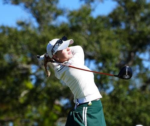 BELLEAIR, FL - NOVEMBER 16: LPGA, Golf Damen player Nataliya Guseva plays her tee shot on the 4th hole during the final round of The Annika driven by Gainbridge at Pelican on November 16, 2025, at the Pelican Golf Club in Belleair, Florida. (Photo by Brian Spurlock Icon Sportswire). GOLF: NOV 16 LPGA The ANNIKA EDITORIAL USE ONLY Icon25111679