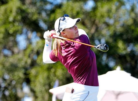BELLEAIR, FL - NOVEMBER 16: LPGA, Golf Damen golfer Jennifer Kupcho plays her tee shot on the first hole during the final round of The Annika driven by Gainbridge at Pelican on November 16, 2025, at the Pelican Golf Club in Belleair, Florida. (Photo by Brian Spurlock Icon Sportswire). GOLF: NOV 16 LPGA The ANNIKA EDITORIAL USE ONLY Icon2511169
