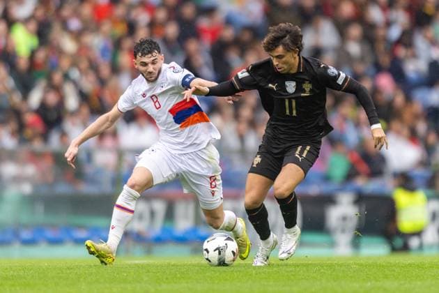 Joao Felix and Eduardu Spertsyan seen during World Cup 2026 European qualification game between national teams of Portugal and Armenia (Bernardo Benjamim Ball Raw Images) Porto Estadio do Dragao Portugal Copyright: xBernardoxBenjamimx BERBEM_POR_MON-14