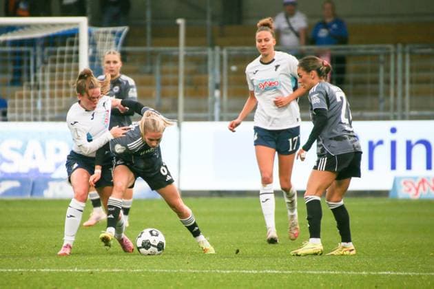16 11 2025, xgrfx, Fußball DFB Pokal Frauen Achtelfinale , TSG Hoffenheim Eintracht Frankfurt v l Elisa Senß Eintracht Frankfurt DFL DFB REGULATIONS PROHIBIT ANY USE OF PHOTOGRAPHS as IMAGE SEQUENCES and or QUASI VIDEO Dietmar Hopp Stadion