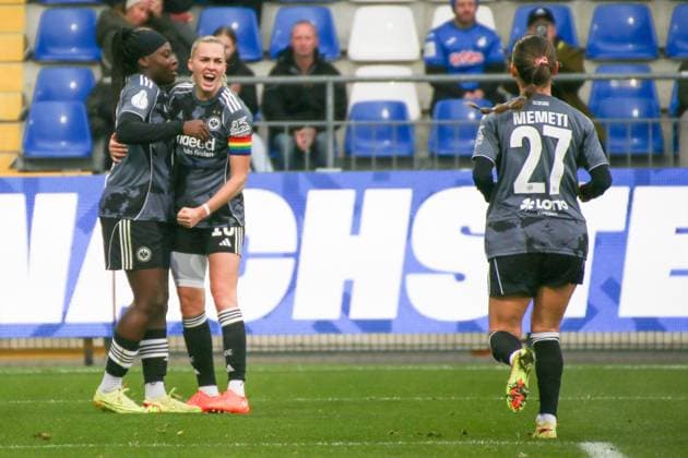 16 11 2025, xgrfx, Soccer DFB Pokal Women Round of 16 , TSG Hoffenheim Eintracht Frankfurt v l Goal, Nicole Anyomi Eintracht Frankfurt DFL DFB REGULATIONS PROHIBIT ANY USE OF PHOTOGRAPHS as IMAGE SEQUENCES and or QUASI VIDEO Dietmar Hopp Stadion