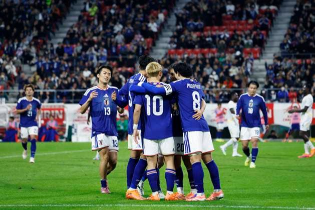 Ritsu Doan, Japan team group, Mannschaftsbild, Totale (JPN), NOVEMBER 14, 2025 - Football Soccer : KIRIN Challenge Cup 2025 match between Japan 2-0 Ghana at Toyota Stadium in Aichi, Japan. Noxthirdxpartyxsales  aflo_310394844