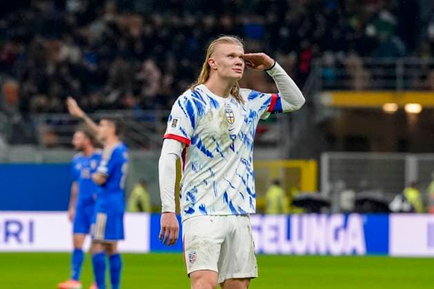 Football, World Cup qualification Italy Norway Milan, Italy 20251116 Erling Braut Haaland celebratesErling Braut Haaland celebrates his 1 3 goal during the World Cup qualifying match in football between Norway and Italy at San Siro 1 3 goal during the World Cup qualifying match in football between Norway and Italy at San Siro Photo Lise Aserud NTB Milano Italy EDITORIAL USE ONLY RESTRICTED USE FOR BETTING COMPANIES  Copyright: xLisexAserudx xNTBx