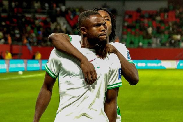 RABAT, MOROCCO - NOVEMBER 16; Frank Onyeka of Nigeria celebrate goal during the 2026 FIFA World Cup, WM, Weltmeisterschaft, Fussball Playoffs between Nigeria and Dr Congo at Prince Moulay El Hassan Stadium on November 16, 2025 in Rabat, Morocco. Photo by Shengolpixs Copyright: xKarpushevx