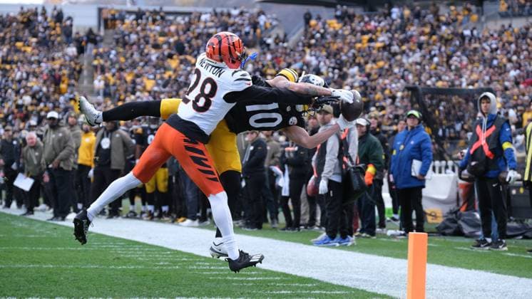NFL, American Football Herren, USA 2025: Steelers Vs Bengals NOV 16 Nov 16, 2025: Roman Wilson 10 during the 2025 Steelers vs Bengals game in Pittsburgh, PA. Jason Pohuski CSM(Credit Image: Â Jason Pohuski Cal Media) Pittsburgh Pa USA EDITORIAL USE ONLY Copyright: xx ZUMA-20251116_faf_cp5_176.jpg JasonxPohuskix csmphotothree444486