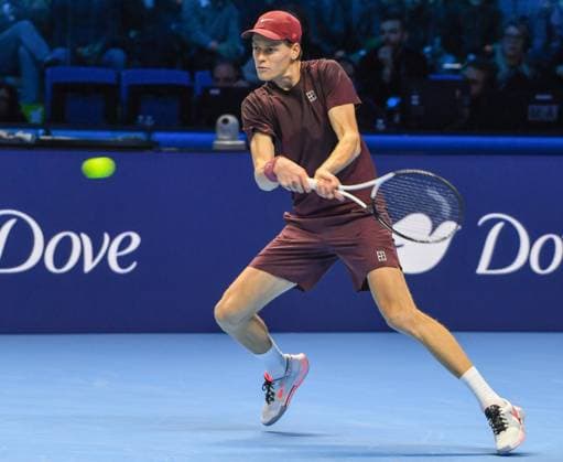ITALY, TURIN - NOVEMBER 16, 2025: Italy™s Jannik Sinner returns the ball in his singles finals tennis match against Spain™s Carlos Alcaraz at the ATP, Tennis Herren World Tour Finals at Inalpi Arena Nitto ATP Finals: Jannik Sinner Vs Carlos Alcaraz  - ZUMAt113 20251116_zaa_t113_452 Copyright: xSergeixVishnevskyx