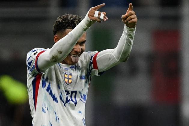 Italy v Norway - FIFA World Cup, WM, Weltmeisterschaft, Fussball 2026 Qualifier Antonio Nusa of Norway celebrates after a goal during the 2026 FIFA World Cup Qualifying Group I football match between Italy and Norway in Milan, Italy, on November 16, 2025, at Giuseppe Meazza San Siro stadium Milano Italy  Copyright: xTizianoxBallabiox originalFilename:ballabio-italyand251116_npMBj.jpg