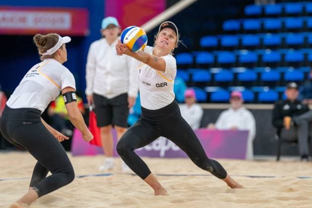 Beach Volleyball World Championships Adelaide, Australia 17 11 2025 ADELAIDE, AUSTRALIA NOVEMBER 17 Svenja Müller Player 1 GER during the Beach Volleyball World Championships at Adelaide on November 17, 2025 in Adelaide, Australia Copyright: xBEAUTIFULxSPORTS PeterxWeberx