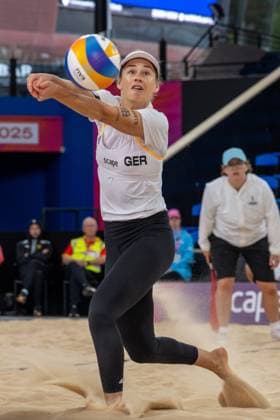 RECORD DATE NOT STATED ADELAIDE, AUSTRALIA - NOVEMBER 17: Cinja Tillmann (Player 2 - GER) during the Beach volleyball, Beachvolleyball World Championships at Adelaide on November 17, 2025 in Adelaide, Australia. Australia Copyright: xBEAUTIFULxSPORTS PeterxWeberx