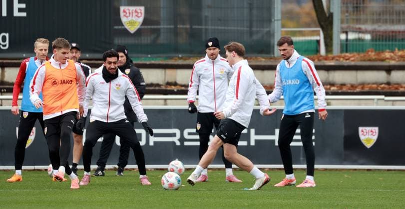 17 11 25 VfB Stuttgart Training Germany, Stuttgart, 17 11 2025, Football, Bundesliga, Season 2025 2026, VfB Stuttgart Training Angelo Stiller