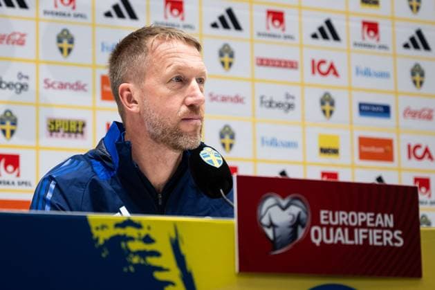 251117 Head coach Graham Potter of the Swedish men s national football team at a press conference on November 17, 2025 in Stockholm Photo Jesper Zerman BILDBYRAN kod JZ JZ0647 fotboll football soccer fotball vm kval kval fifa world cup qualifier qualifier träning practice training sverige sweden sverige a bbeng  Copyright: JESPERxZERMAN BB251117JZ067