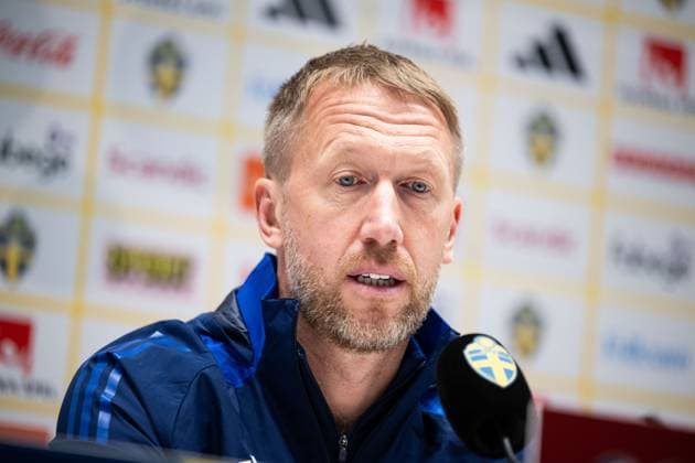 251117 Head coach Graham Potter of the Swedish men s national football team at a press conference on November 17, 2025 in Stockholm Photo Jesper Zerman BILDBYRAN kod JZ JZ0647 fotboll football soccer fotball vm kval kval fifa world cup qualifier qualifier träning practice training sverige sweden sverige a bbeng  Copyright: JESPERxZERMAN BB251117JZ069
