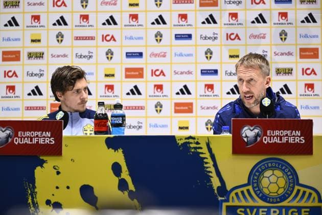 Football, World Cup qualifiers, Sweden national team, Press conference