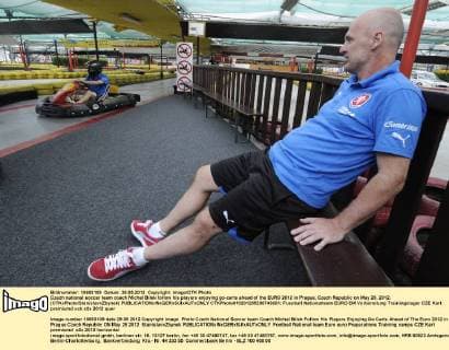 Football, EURO 2012, Czech Republic on the kart track