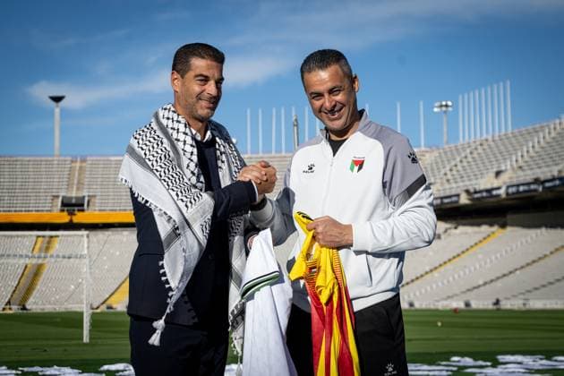 Football, Charity match, Catalan national team - Palestine in Barcelona, Press event