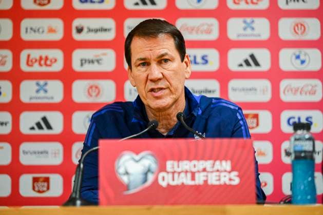 Belgium v Liechtenstein - FIFA World Cup, WM, Weltmeisterschaft, Fussball 2026 UEFA Qualifiers - Media Activities 17 11 2025 LIEGE, BELGIUM - NOVEMBER 17 : Garcia Rudi head coach of Belgium talking to the press during a press conference, PK, Pressekonferenz ahead of the FIFA World Cup 2026 UEFA European Qualifiers group J qualifying round matchday 10 between Belgium and Liechtenstein on November 17, 2025 in Liege, Belgium, 17 11 2025 Liege Belgium  Copyright: xVincentxKalutx