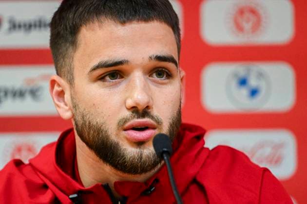 Belgium v Liechtenstein - FIFA World Cup, WM, Weltmeisterschaft, Fussball 2026 UEFA Qualifiers - Media Activities 17 11 2025 LIEGE, BELGIUM - NOVEMBER 17 : Raskin Nicolas midfielder of Belgium talking to the press during a press conference, PK, Pressekonferenz ahead of the FIFA World Cup 2026 UEFA European Qualifiers group J qualifying round matchday 10 between Belgium and Liechtenstein on November 17, 2025 in Liege, Belgium, 17 11 2025 Liege Belgium  Copyright: xVincentxKalutx